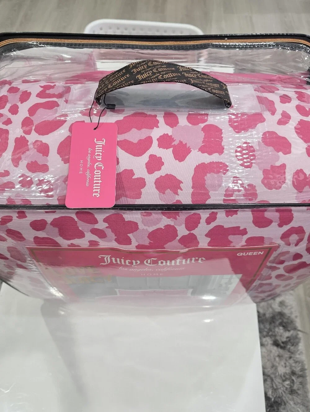 Juicy Couture QUEEN Pink Leopard 8 Piece Comforter Set New